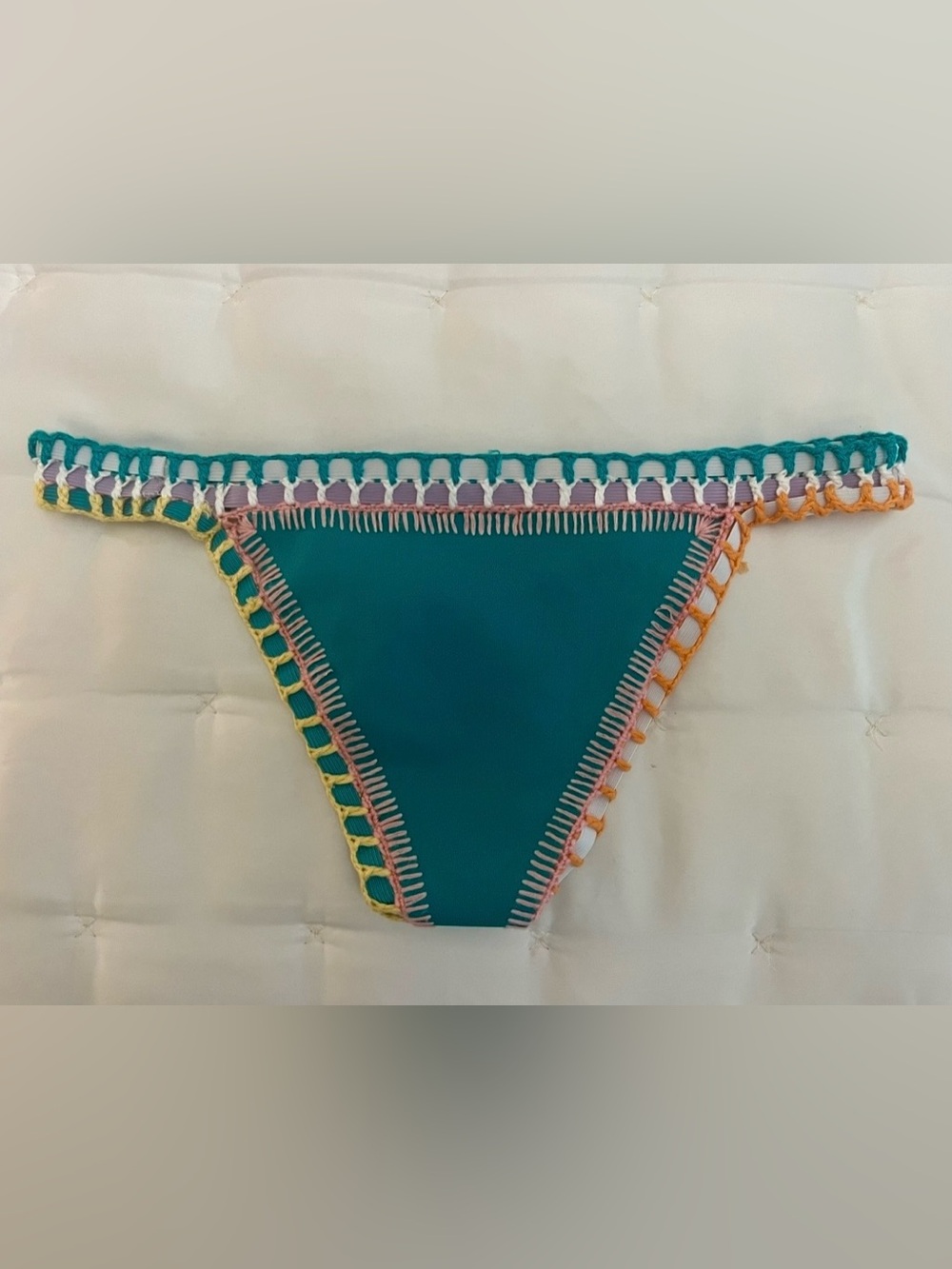 KIINI Teal Crochet-Trim Bikini Set - Picture 5 of 8